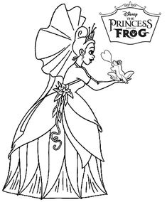 Tiana coloring pages ideas coloring pages princess coloring pages frog coloring pages