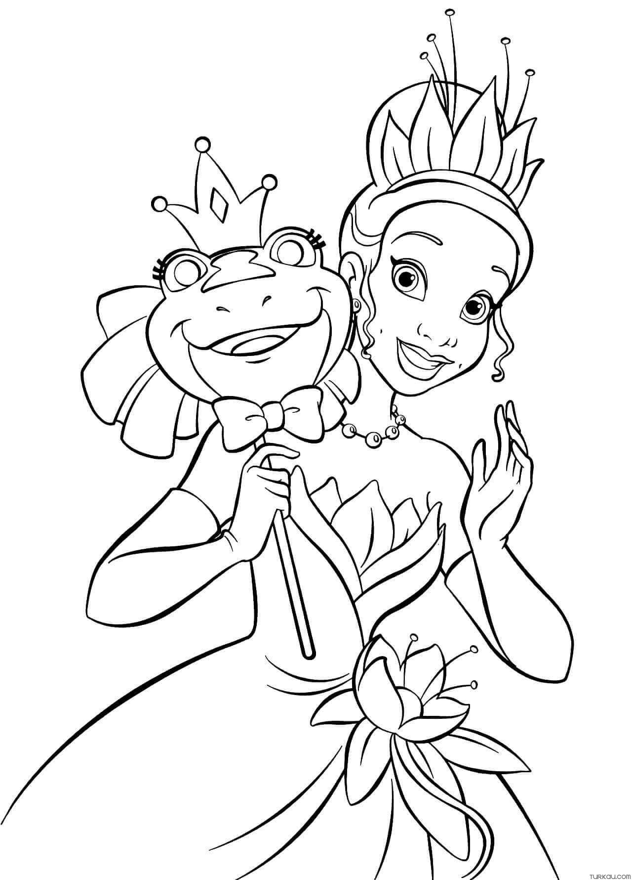 Frog tiana coloring page