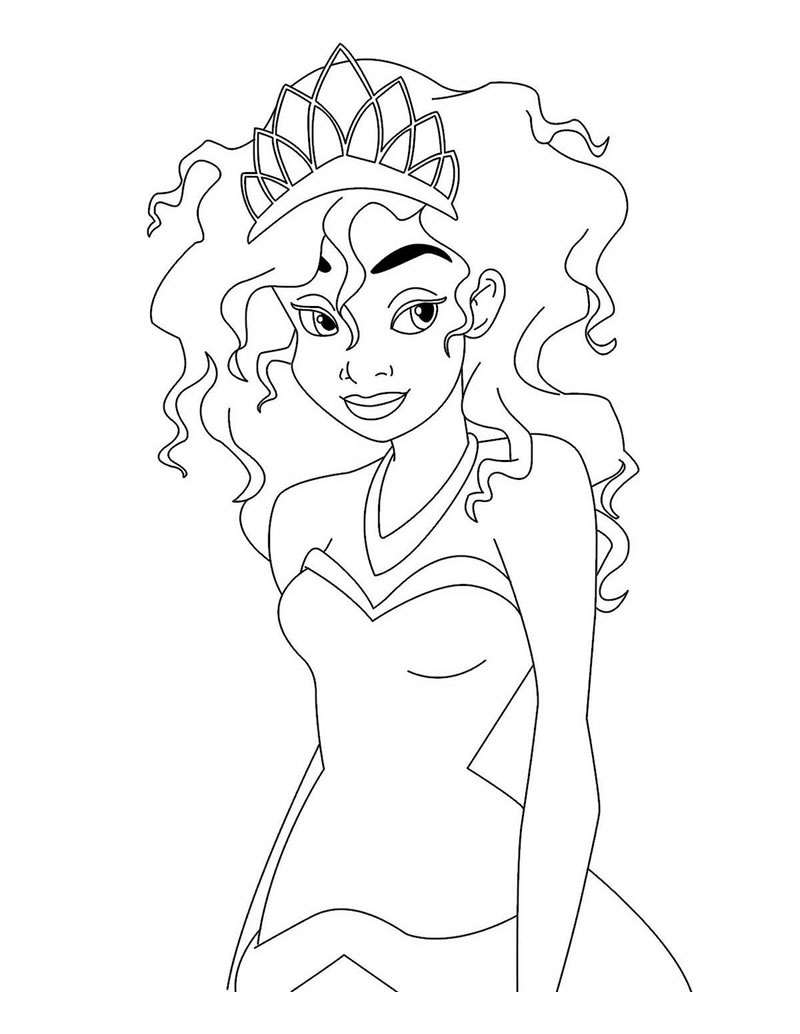 Princess tiana coloring pages to print
