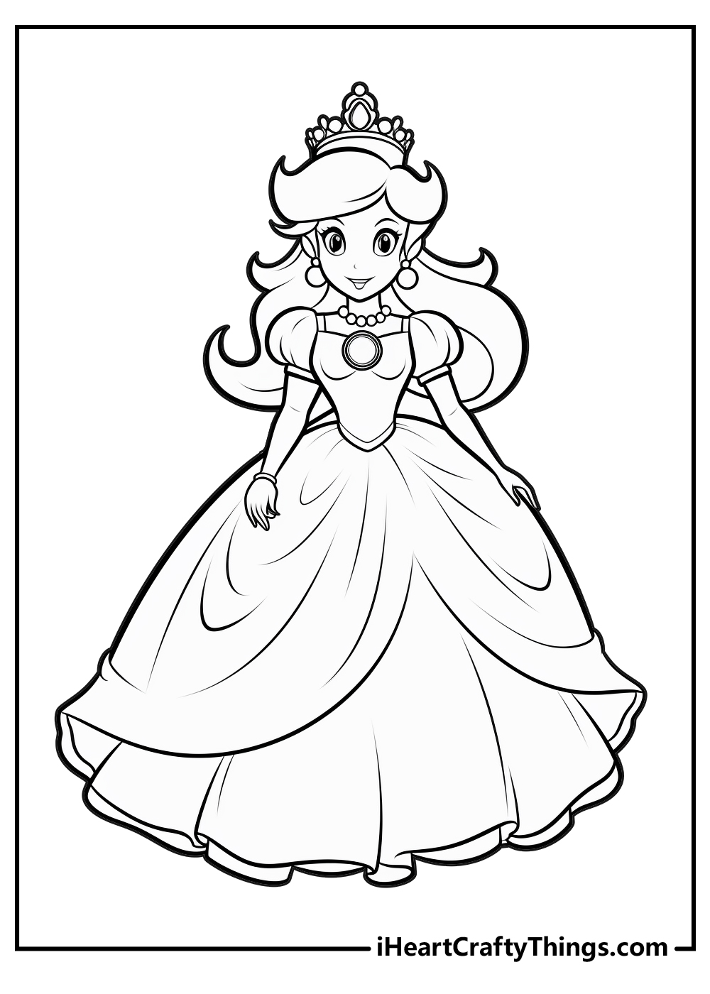 Princess peach coloring pages free printables