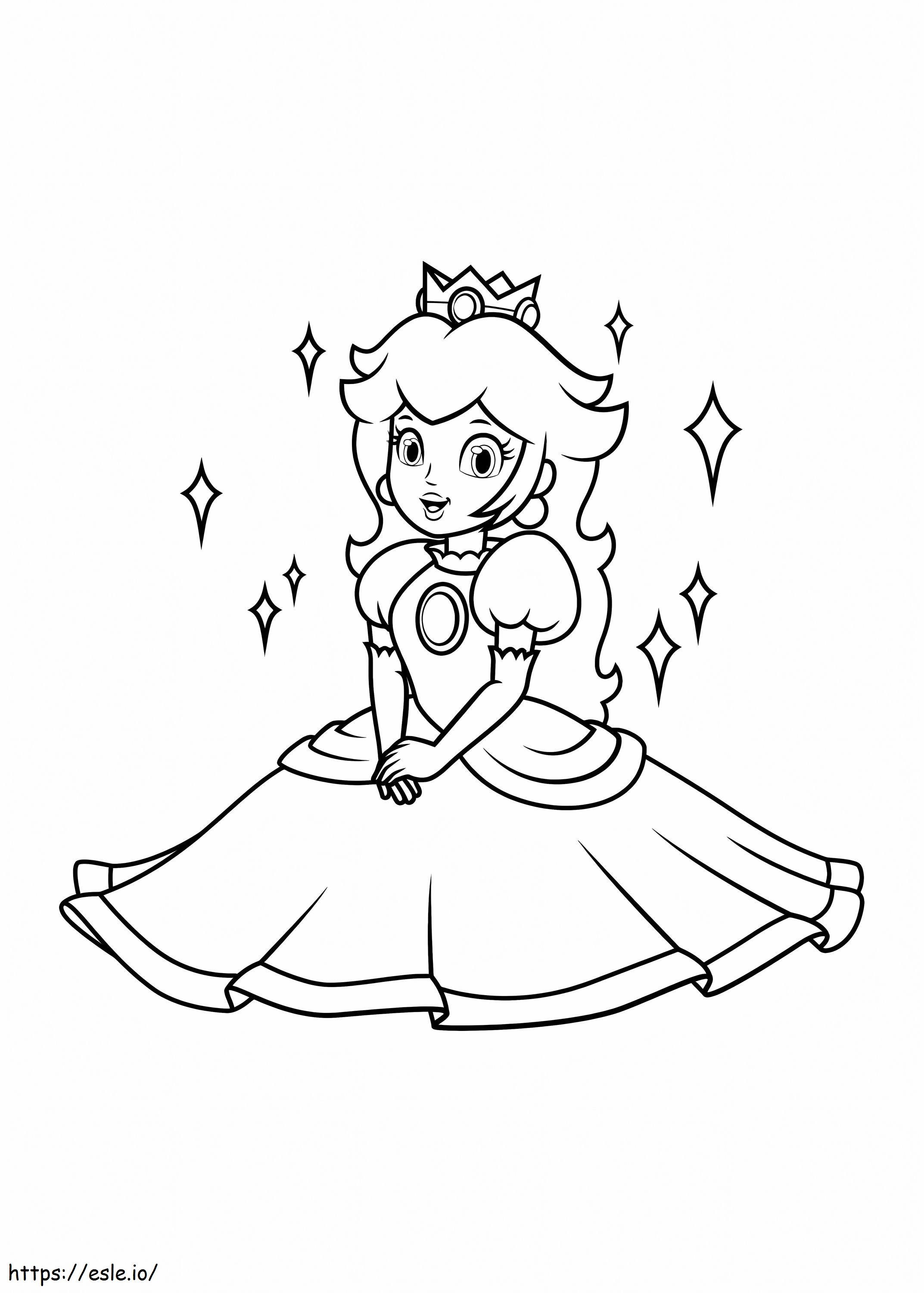 Princess peach sitting coloring page