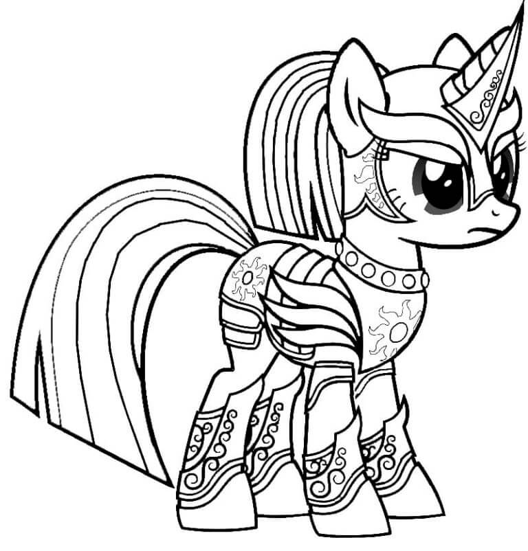 Twilight sparkle warrior coloring page