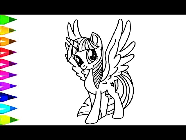 How to draw twilight sparkle from my little pony step by step easy drawing
