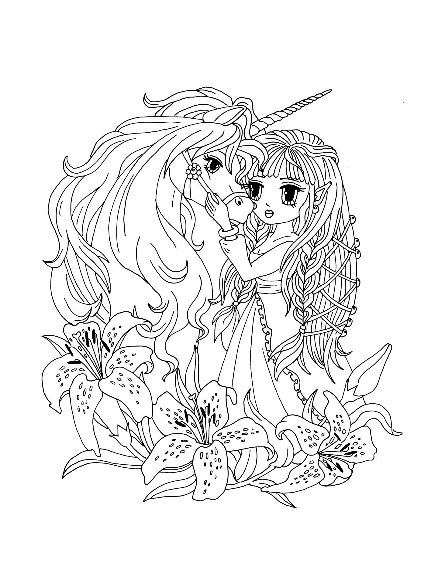 Unicorn princess for coloring peel stick fan