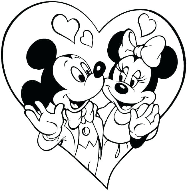 Valentines disney coloring pages