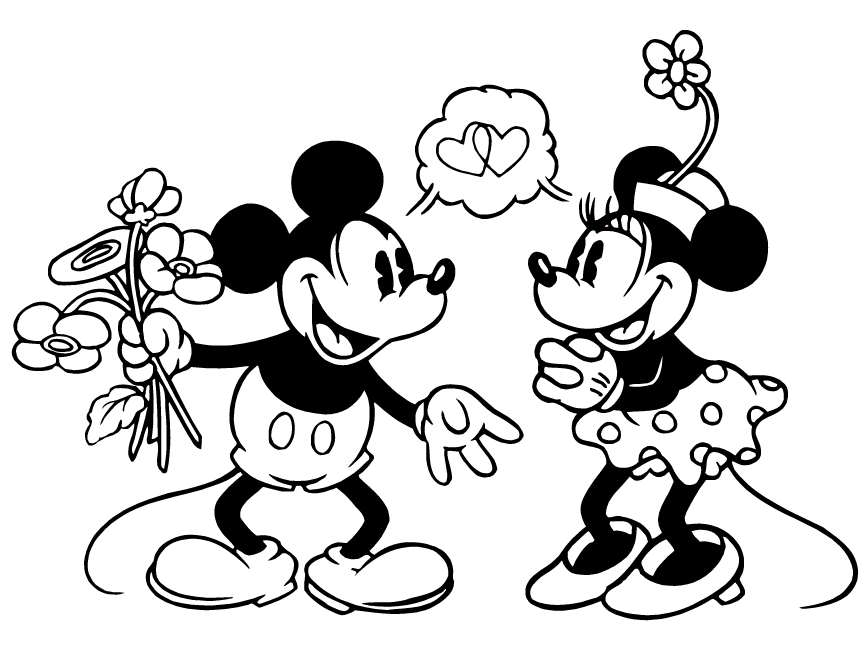 Valentines disney coloring pages