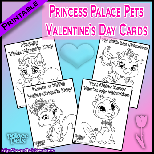 Free printable princess palace pets valentines day cards â