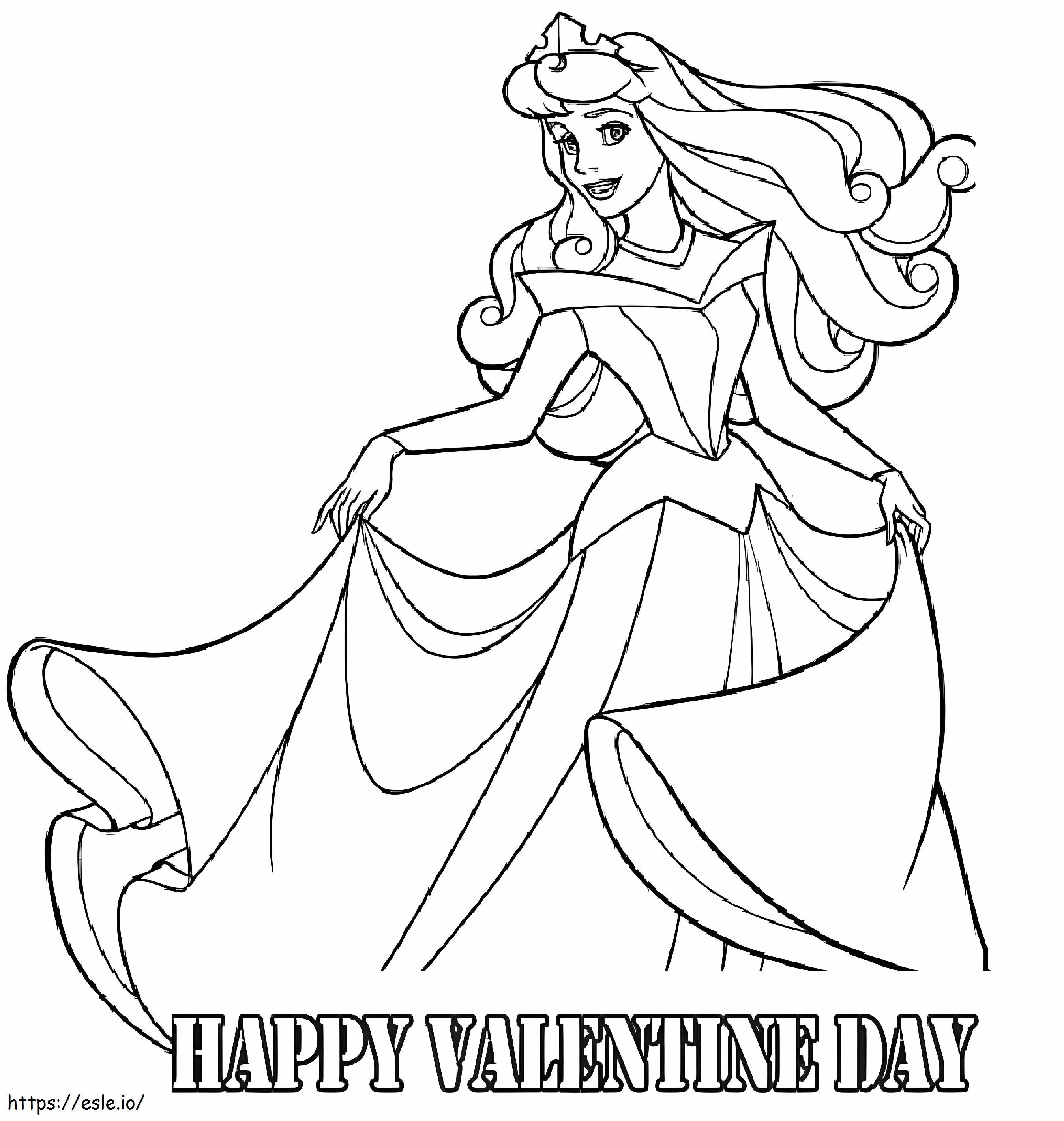 Disney valentine princess coloring page