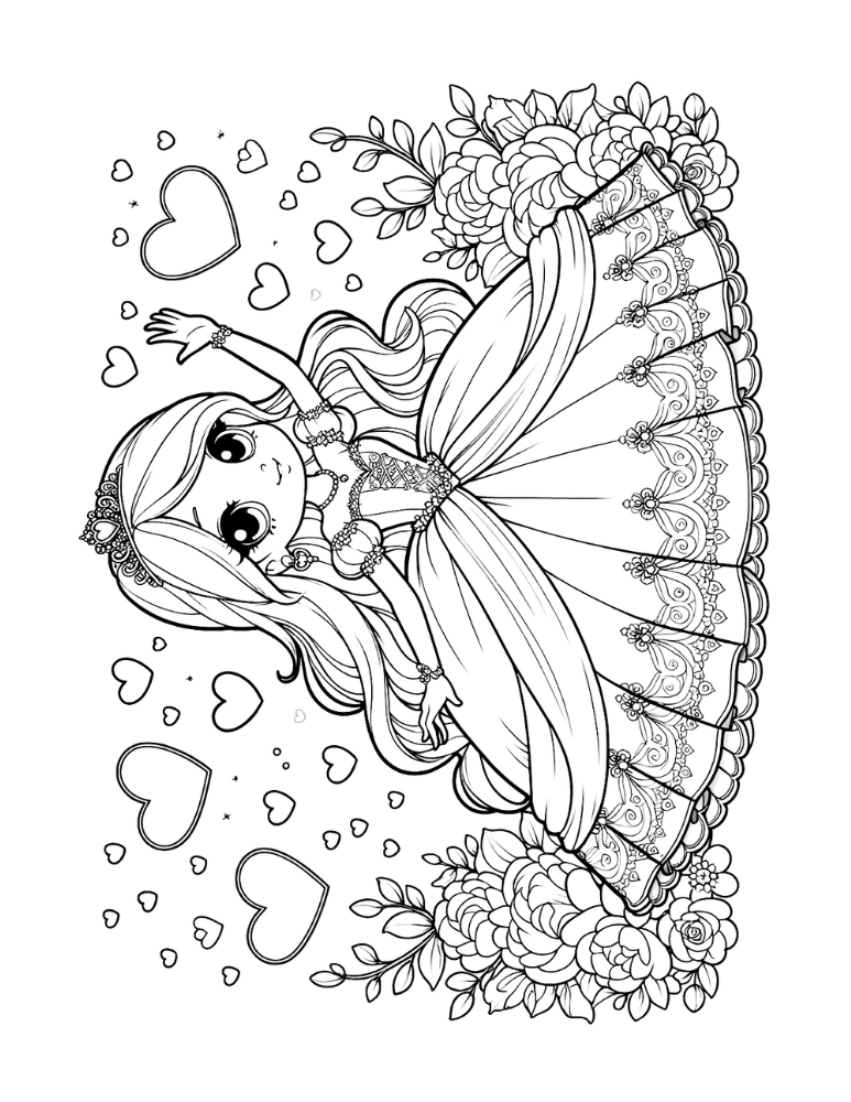 Free princess coloring pages for kids