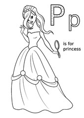 Filep is for princess coloring pagepdf