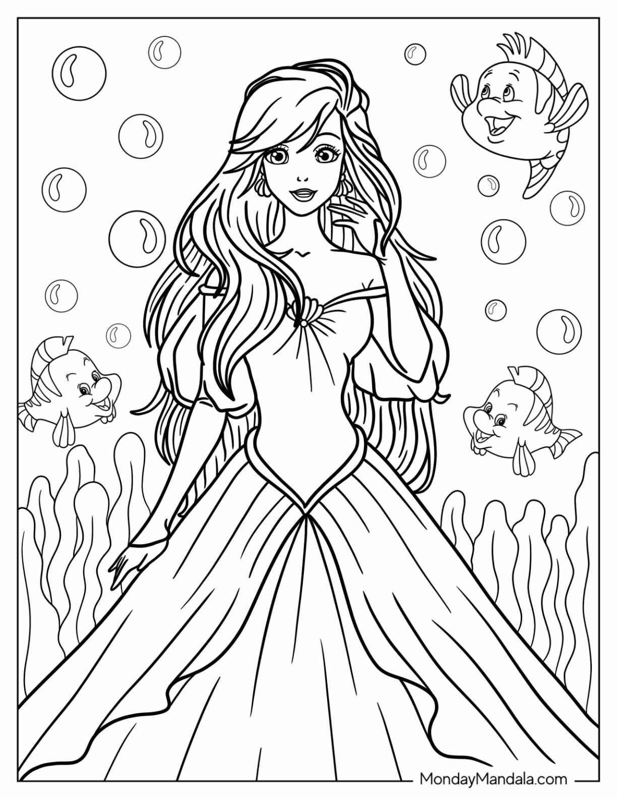 Princess coloring pages free pdf printables