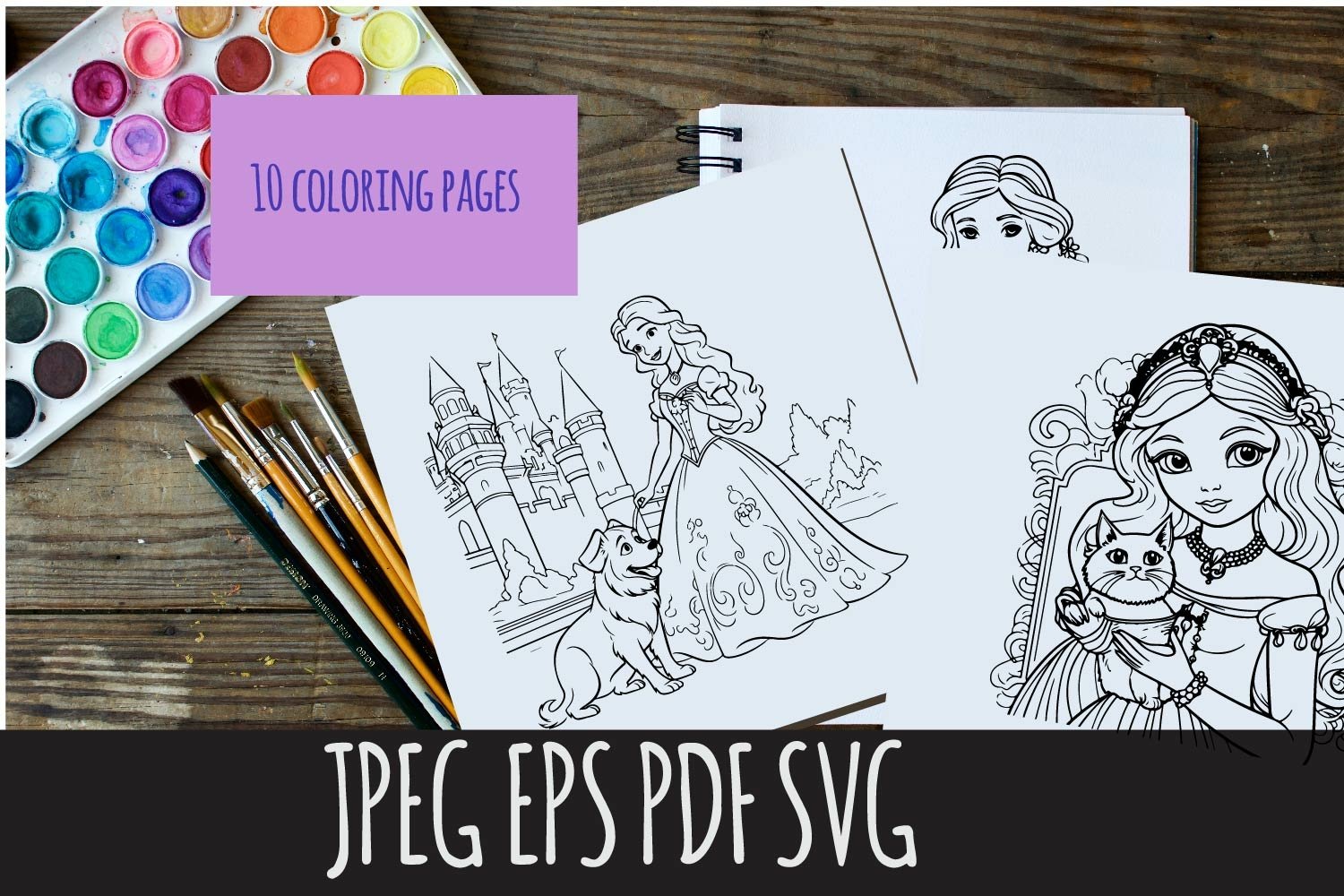 Princess coloring pages designs