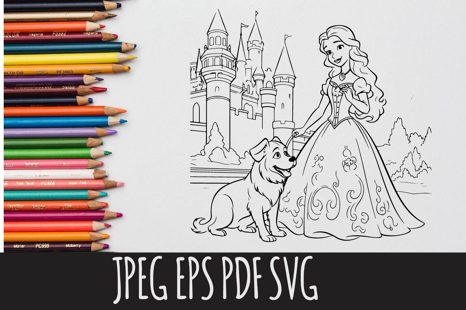 Princess colouring pages designs by veronika m