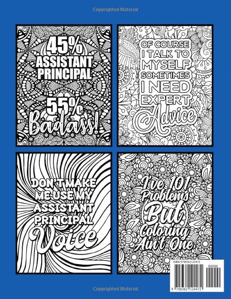 Assistant principal coloring book a hilarious funny assistant principal appreciation gift for women men publishing ghenlmele books
