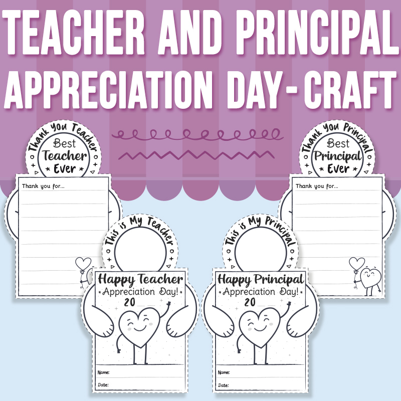 Teacher and principal appreciation day craft made by teachers