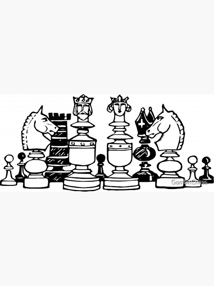 Chess piece cartoon art art print for sale by gambitchess