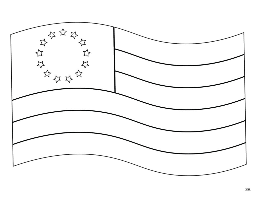 American flag coloring pages templates