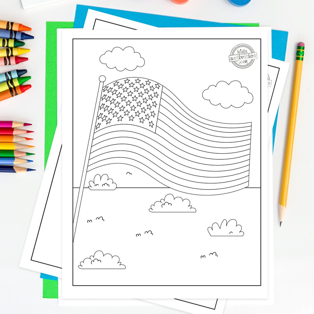 Free printable patriotic american flag coloring pages kids activities blog