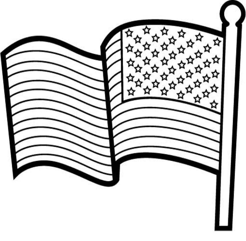 Free american flag coloring page