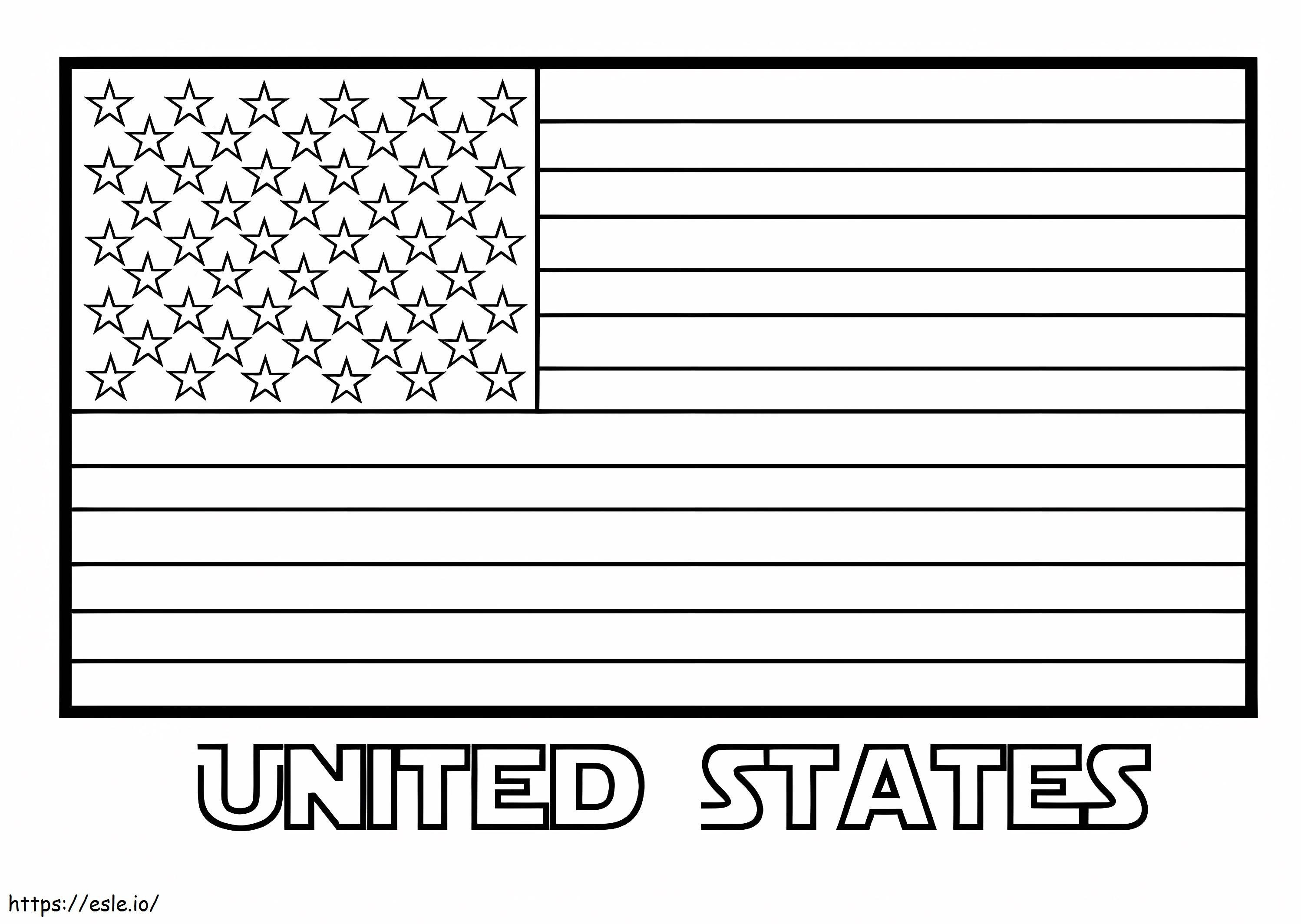 Print united states flag coloring page