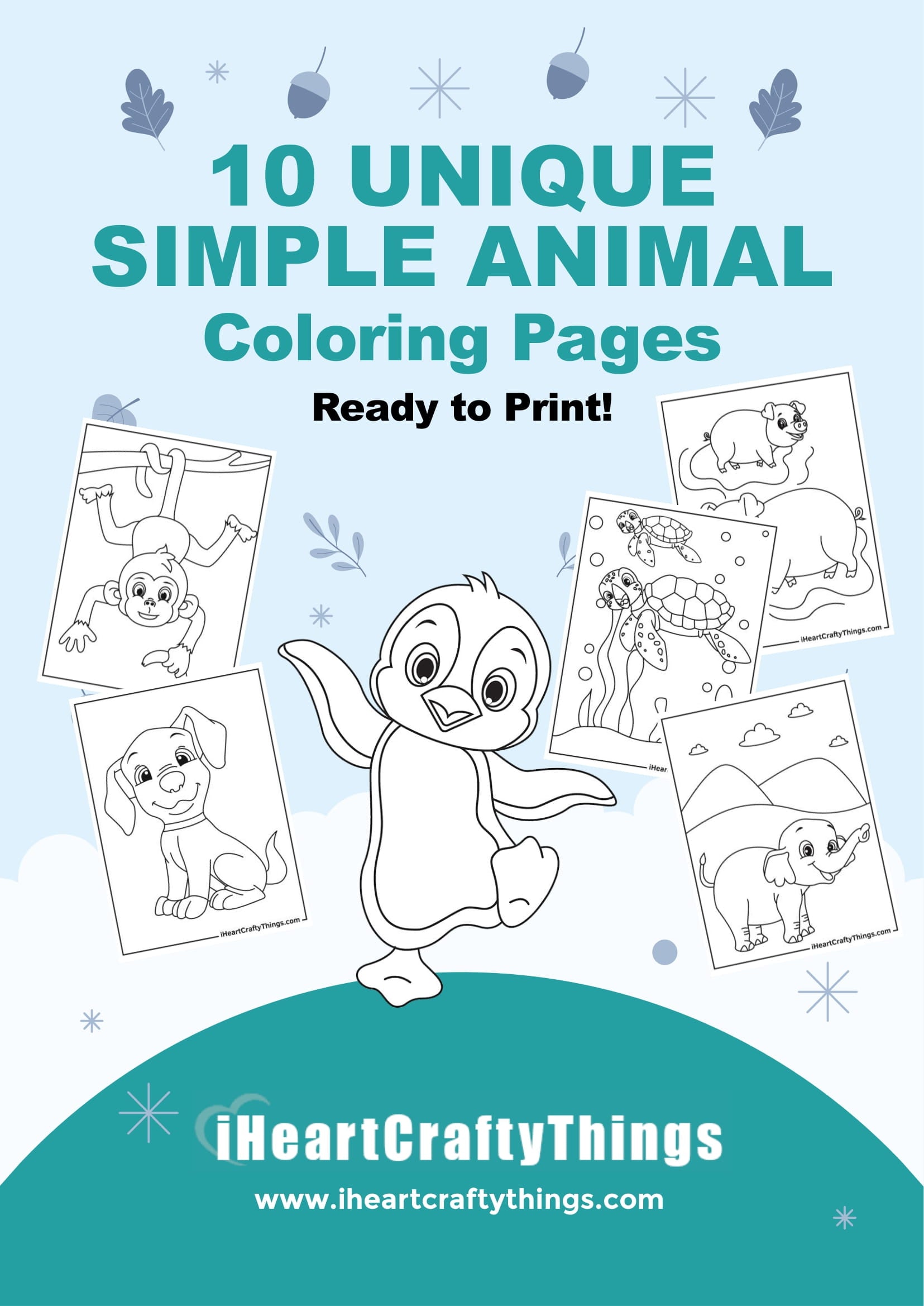 Simple animal coloring pages â i heart crafty things