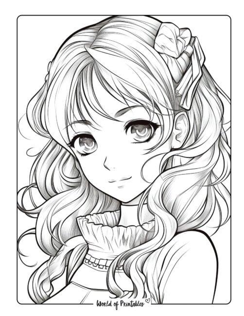 Anime coloring pages for kids adults
