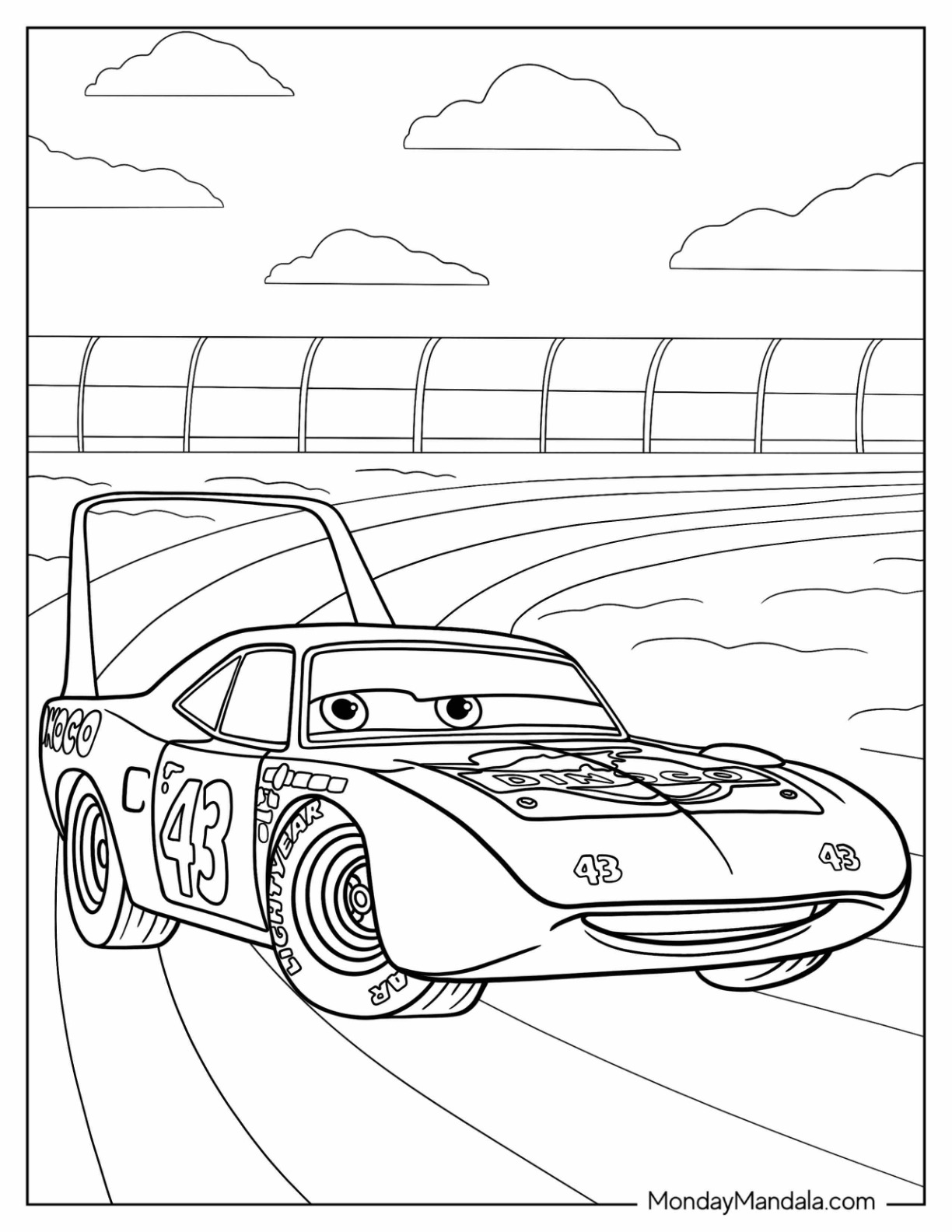 Disney cars coloring pages free pdf printables