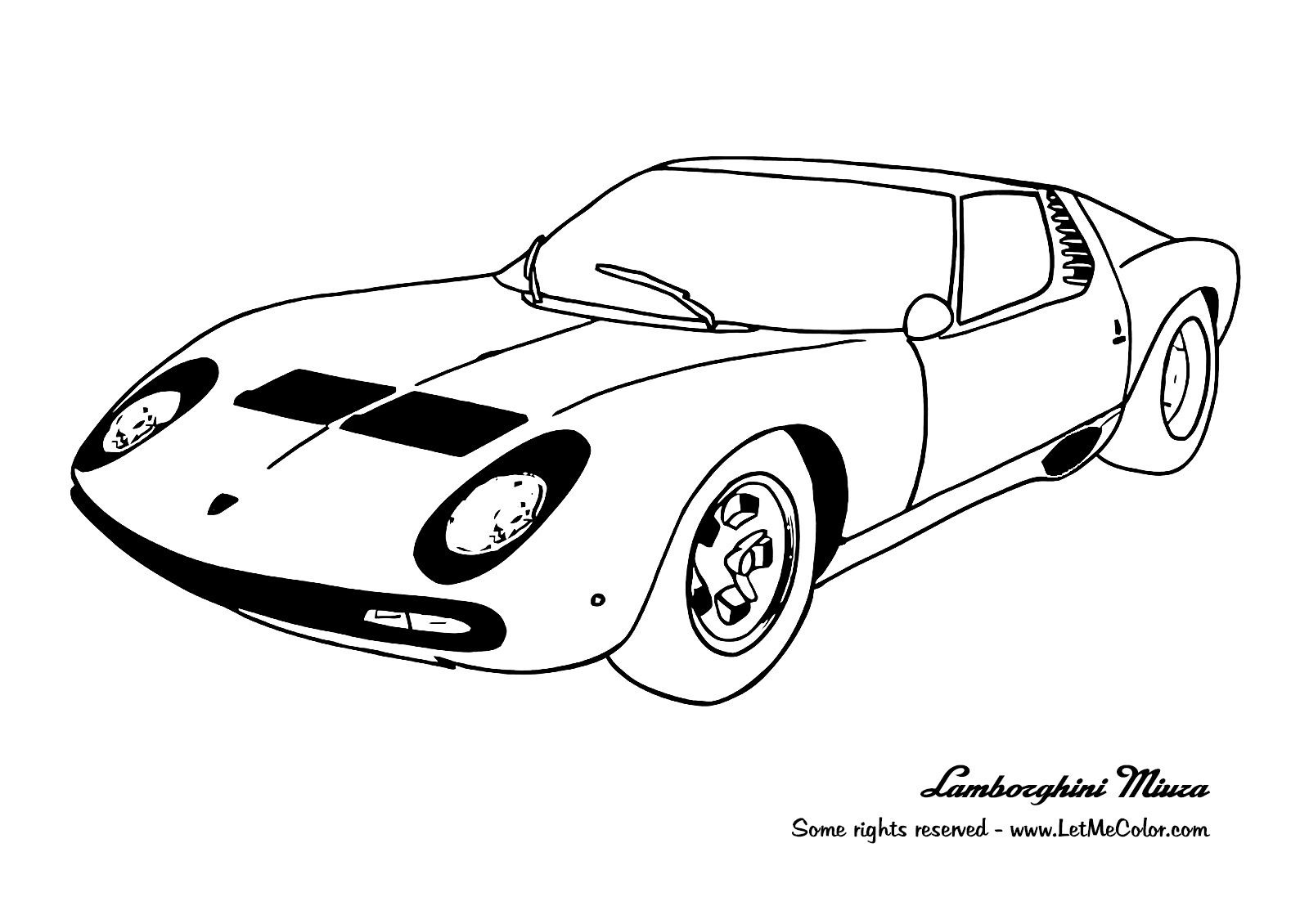 Lamborghini miura coloring page