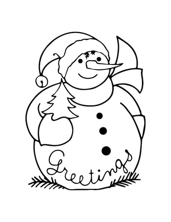 Printable childrens christmas coloring pages set of