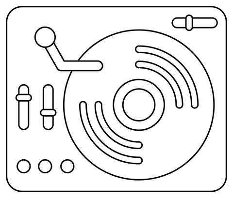 Dj controller coloring page free printable coloring pages