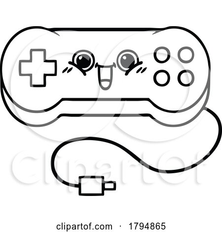Clipart cartoon happy video game controller character posters art prints by