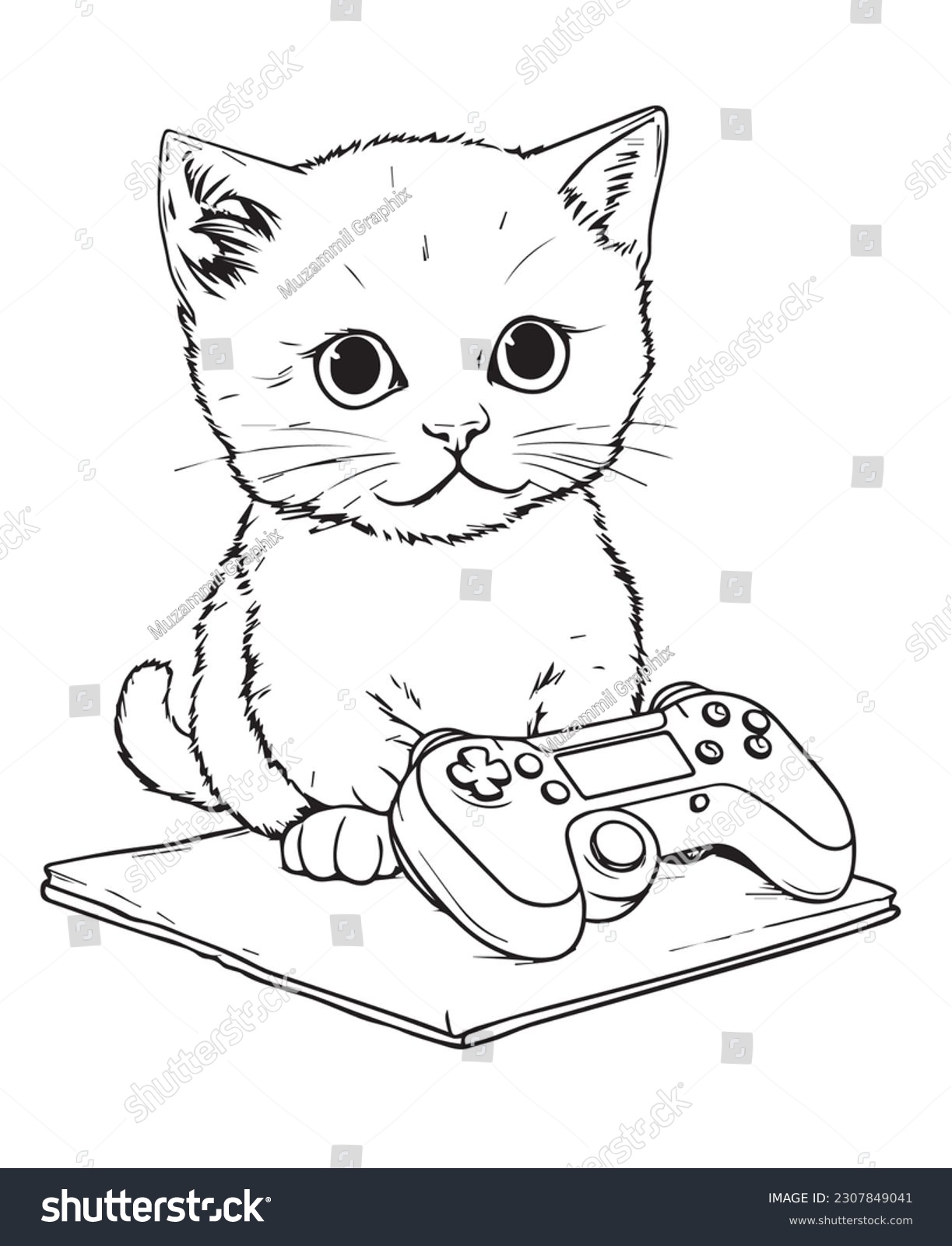 Cute cartoon cat vector illustration cat stock vector royalty free
