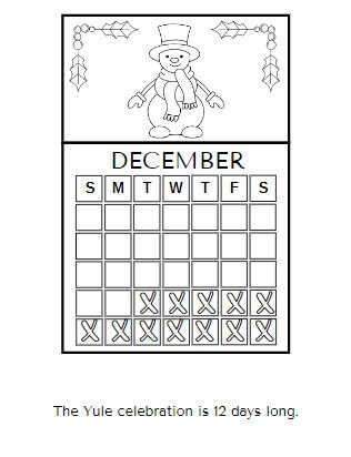 Yule printable coloring story book