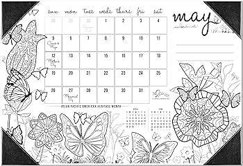 Timecolor seasons theme desk blotter coloring calendar january to december x office products
