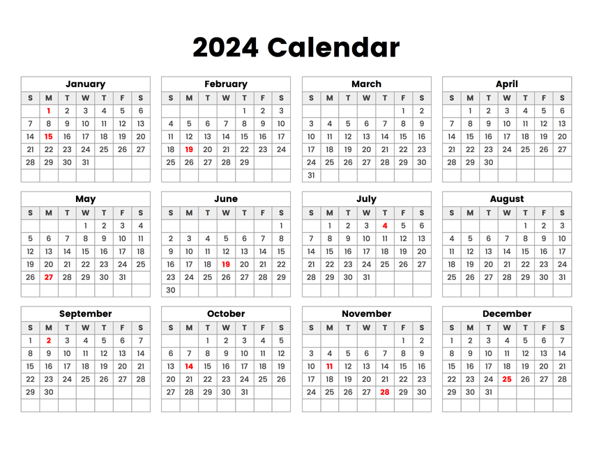 Printable calendar