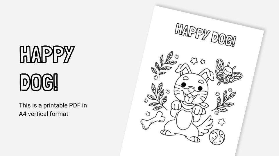 Printable coloring worksheets with dogs in pdf format