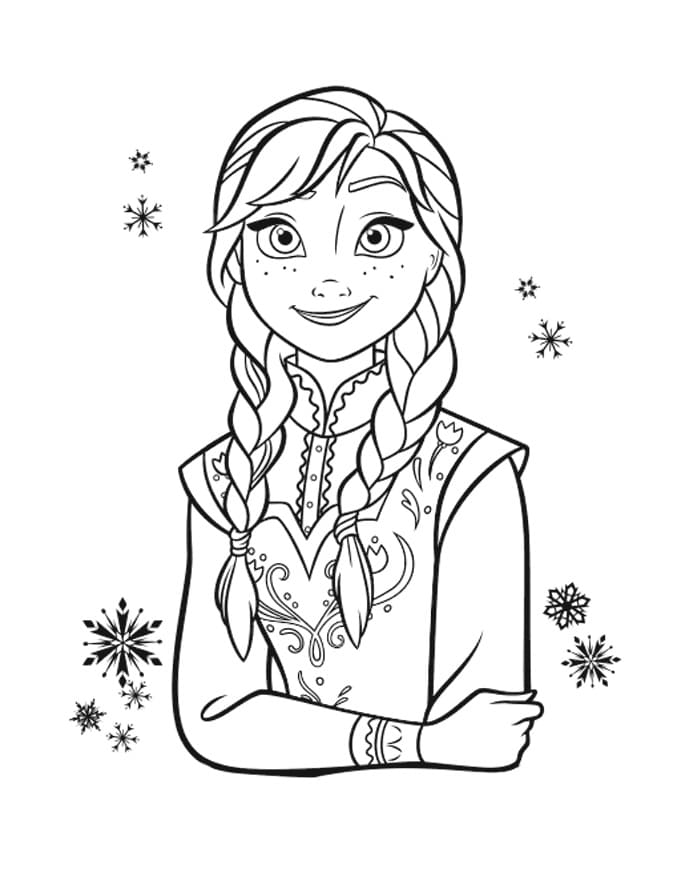Pretty princess anna coloring page