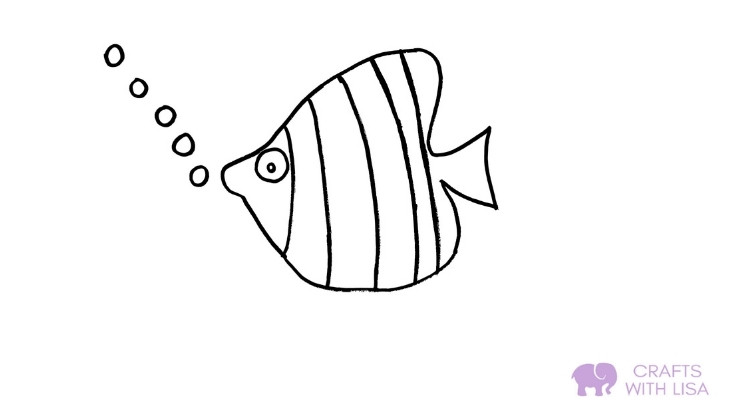 Angel fish coloring page for kids