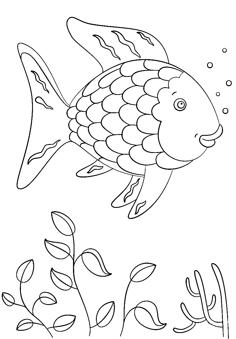 Rainbow fish coloring pages printable for free download