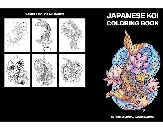 Printable japanese koi coloring pages fish coloring sheets adult coloring book fun coloring activities distance learning pages
