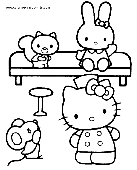 Hello kitty color page