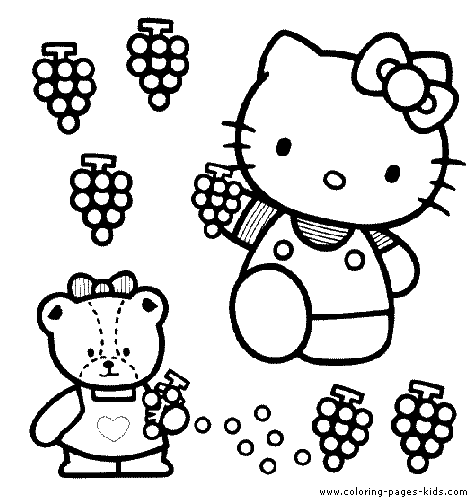 Hello kitty coloring page for kids