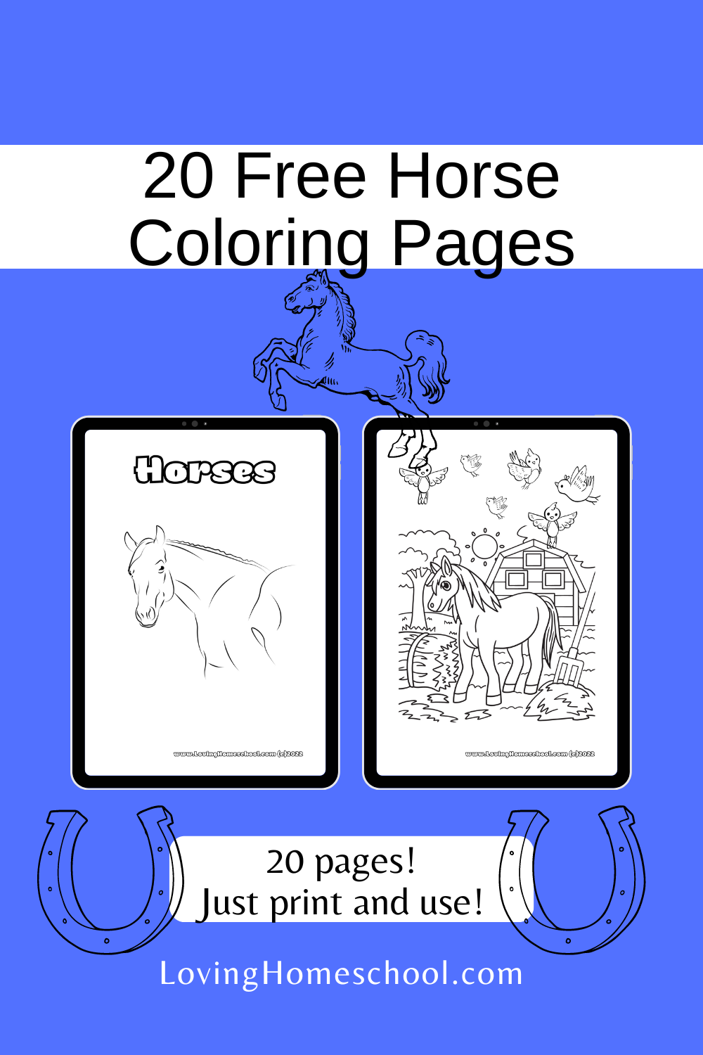 Free horse coloring pages