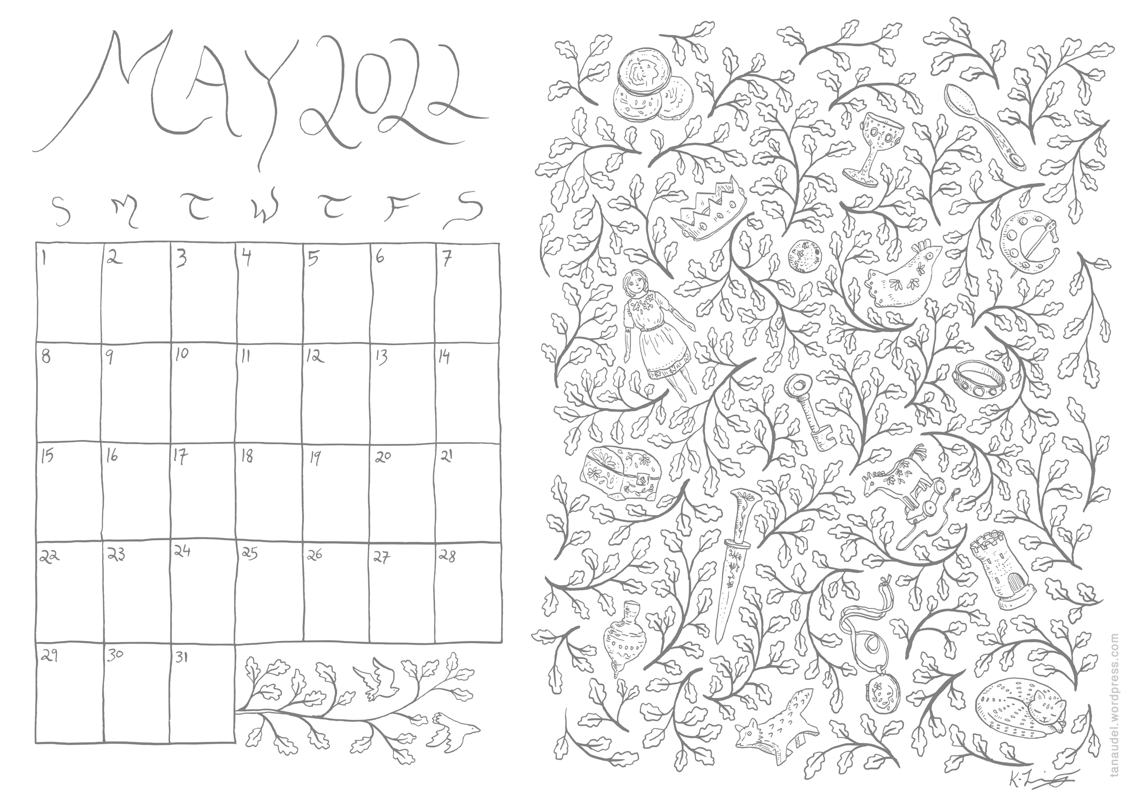 May calendar â small treasures kathleen jennings