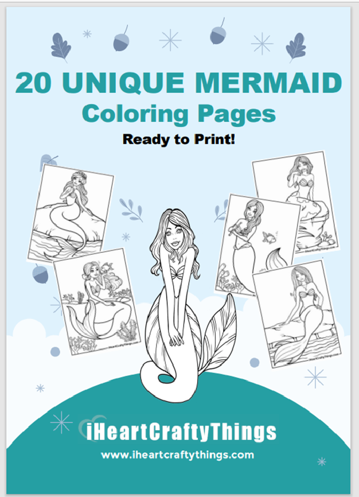 Lovely mermaid coloring pages â i heart crafty things