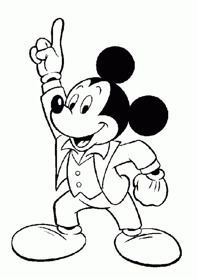 Get this free mickey mouse coloring page to print
