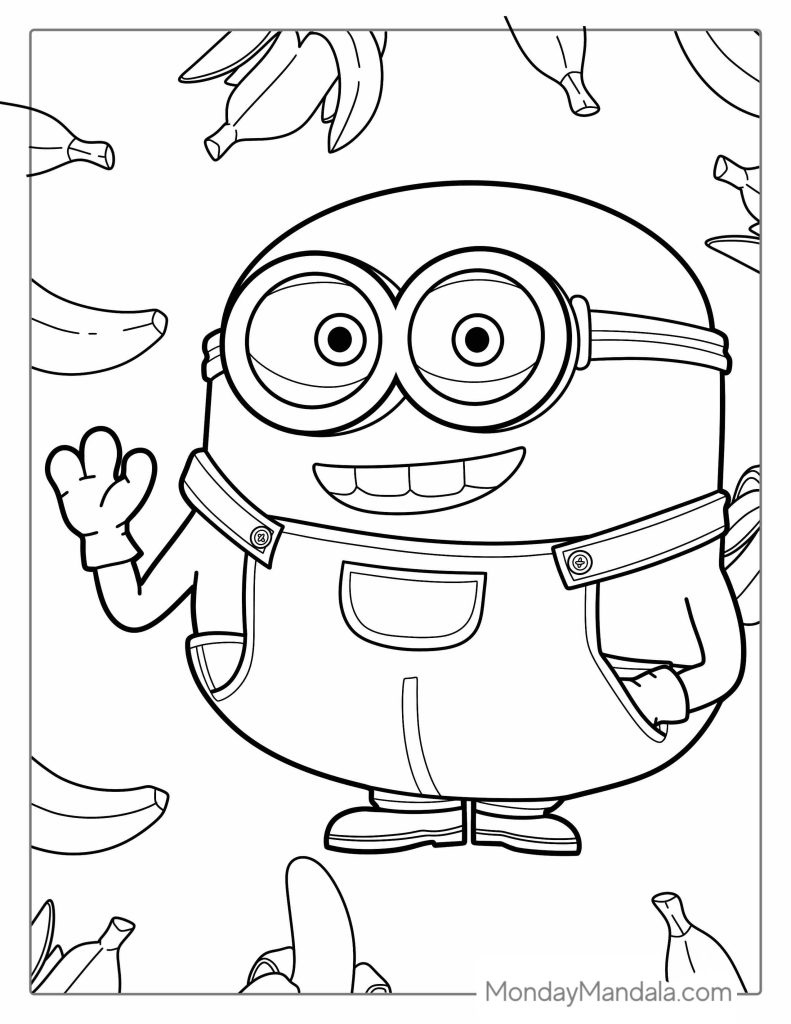 Minion coloring pages free pdf printables