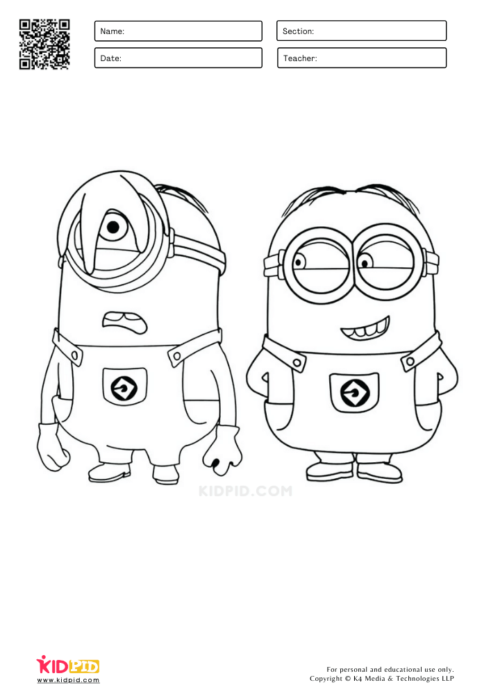 Free minions coloring pages
