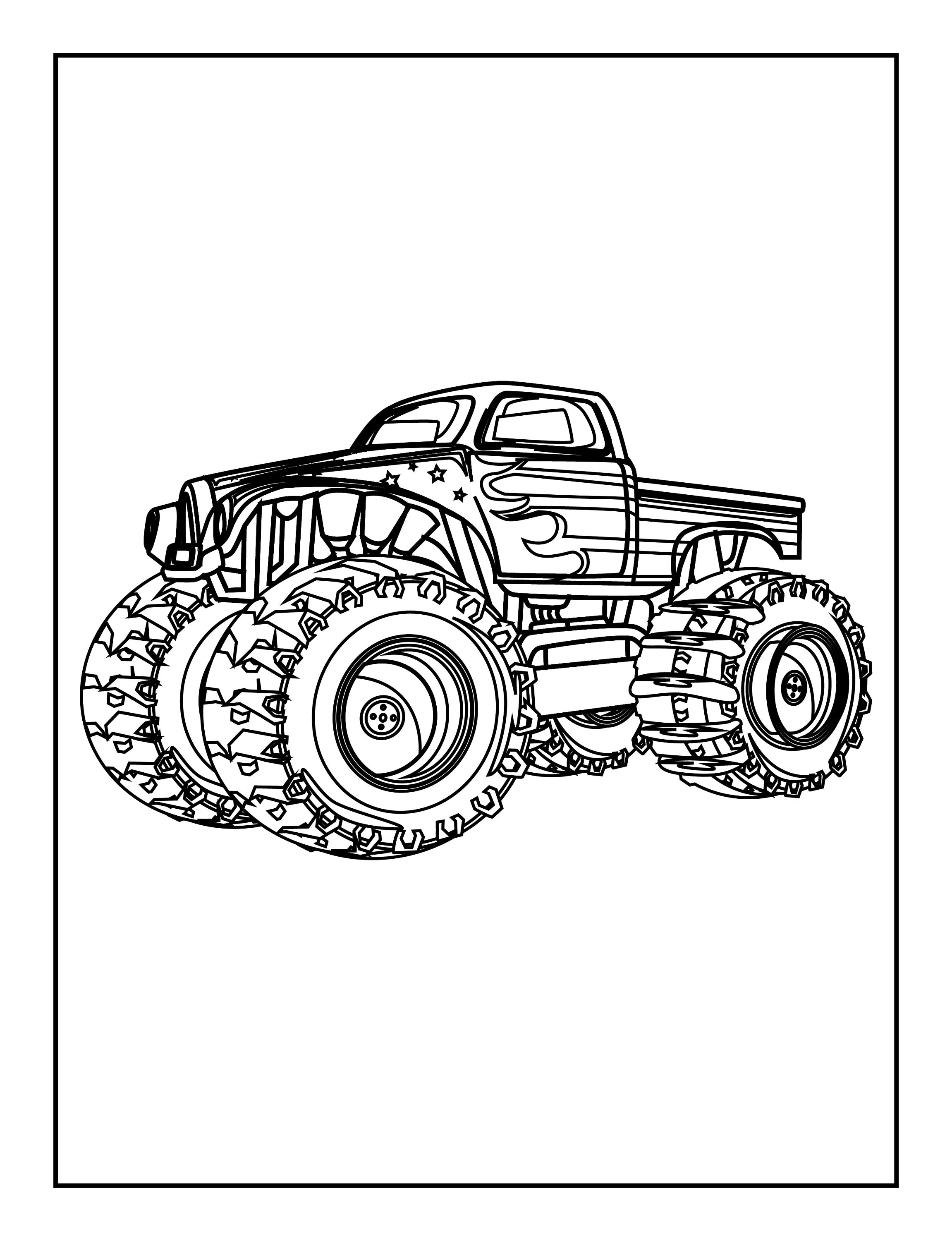Monster truck coloring pages monster truck printable book digital download not a physical product