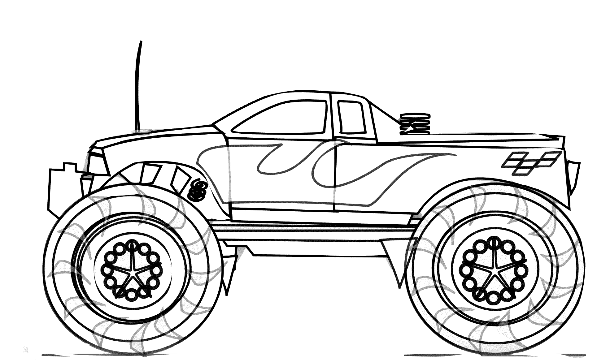 Printable monster truck coloring pages for boys